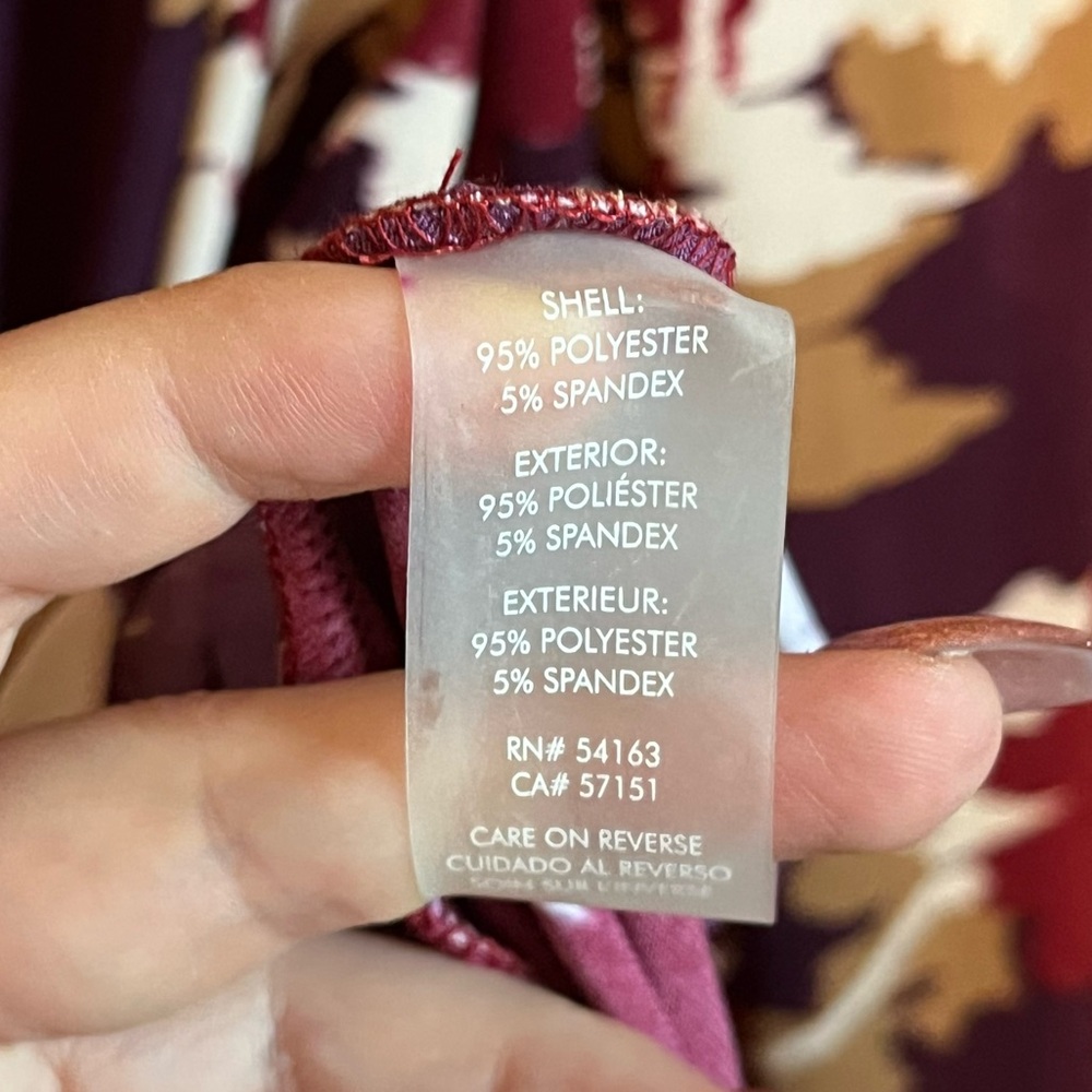 NWOT Calvin Kleins Sz 22 Women’s Floral Gold Stone Faux-Wrap Midi Dress Ret $139 - Picture 11 of 15